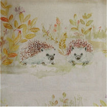 Mr and Mrs Hedgehog Linen Upholstered Pelmets
